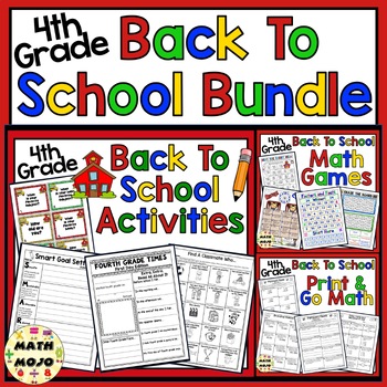Back to School: 4th Grade Back to School Activities by Math Mojo
