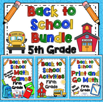 Preview of Back to School: 5th Grade Back to School Activities Bundle
