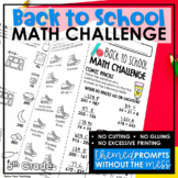 Back to School Activities 5th Grade Math Challenge Test Prep