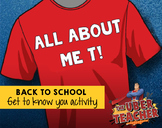 Back to School Activities - About Me Activi-Tee!