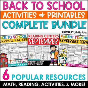 Preview of Back to School Activities BUNDLE Math, Reading Comprehension, All About Me