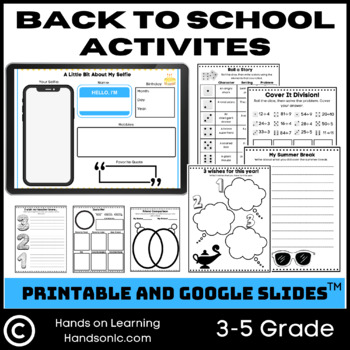 Preview of Back to School Activities | Beginning of the Year Packet | Printable and Digital
