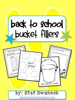 Preview of Back to School Activities - Bucket Fillers