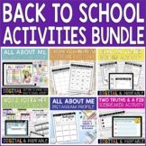 Back to School Activities Bundle | Distance Learning