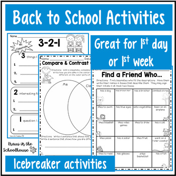 Back to School Activities Bundle by Kraus in the Schoolhouse | TpT