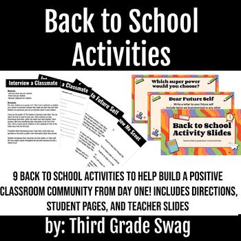 Preview of Back to School Activities Bundle | 9 Activities for Back to School