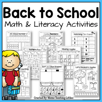 Back to School Activities Bundle - Math and Literacy by Mama Teaching ...
