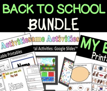 Preview of Back to School Activities Bundle for 3K, Preschool, Pre-K and Kindergarten