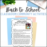 Back to School Activities - Classroom Community Activities