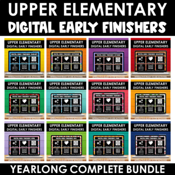 Preview of Digital Early Finishers Upper Elementary Fast Finishers | YEARLONG BUNDLE