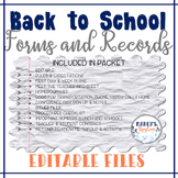 Back to School Activities & EDITABLE Forms