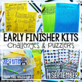 Back to School Early Finisher Activities  Math Enrichment 