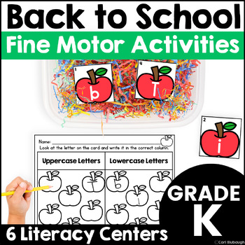 Preview of Back to School Activities Fine Motor Literacy Centers for September