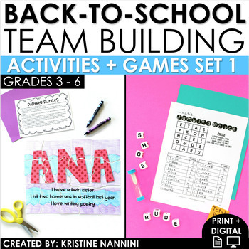 Preview of Back to School Activities | First Day of School All About Me Team Building