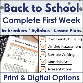 Preview of Back to School Activities, First Week High School English, Icebreakers, Syllabus