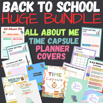 Preview of Back to School HUGE BUNDLE Beginning End or New Year Time Capsule Worksheets