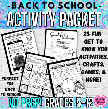 Preview of Back to School Activities | First Week of School | Beginning of the Year Bundle