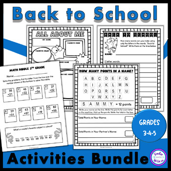 Preview of Back to School Activities First Week of School Bundle