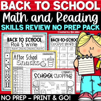 Preview of Back to School Activities First Week of School Beginning of the Year First Day