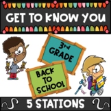 3rd Grade Back to School - Get to Know You Activities - Stations