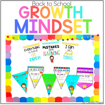 Preview of Growth Mindset Activities Back to School Goals Growth Mindset Bulletin Board