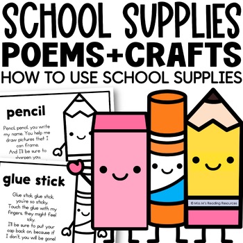 Preview of Back to School Activities How to Use School Supplies Poems and Crafts & Bulletin