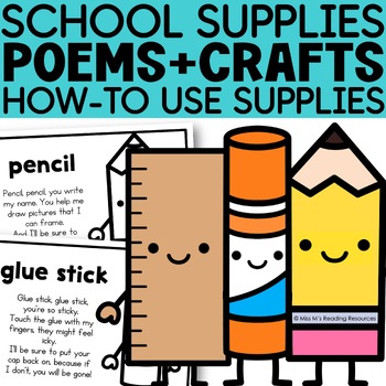 Preview of Back to School Bulletin Board Activities How to Use School Supplies Crafts Poems