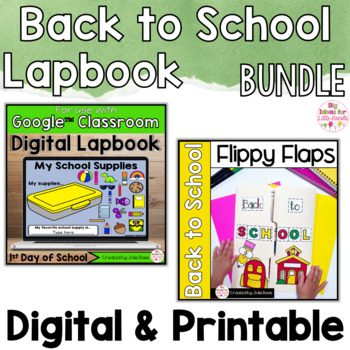 Preview of Back to School Activities Interactive Notebook Digital and Printable Bundle
