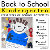 Back to School Activities Kindergarten | First Week of School