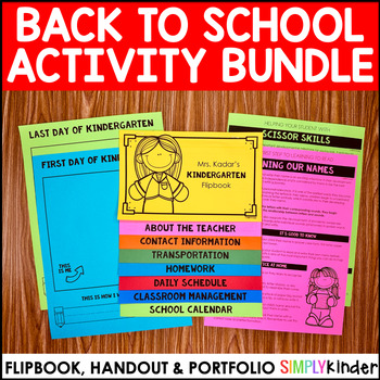 Preview of Back to School Activities Kindergarten Flipbook, Handouts & Portfolio