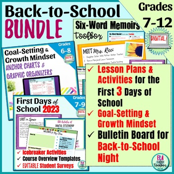 Preview of Back to School Activities, Lesson Plans, &  Bulletin Board Ideas | Middle School