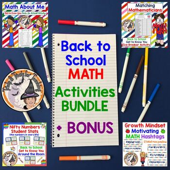 Preview of Back to School MATH Activities BUNDLE Get to Know You Ice Breakers First Week