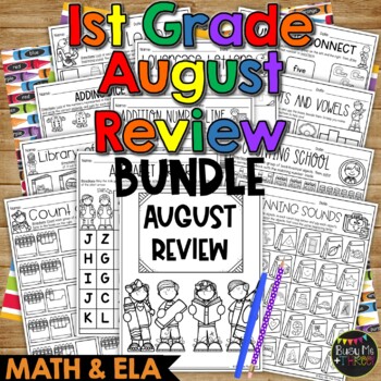 Preview of Back to School Activities Math and ELA Review BUNDLE 1st Grade No Prep