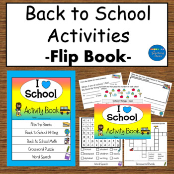 Preview of Back to School Activities Math and Language Flip Book
