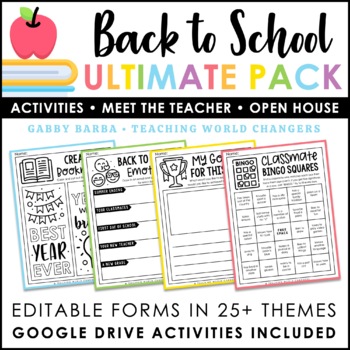 Preview of Back to School Activities - Meet the Teacher - Digital Activities - Open House