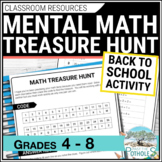 Back to School Activities: Mental Math Treasure Hunt  Begi