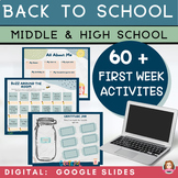 Back to School Activities Middle & High  | Google Apps | A