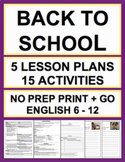 Back to School Activities | No Prep First Week of School Lessons