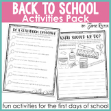 Back to School Activities Pack | Fun Activities for the Fi