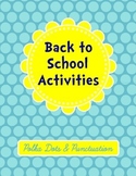 Back to School Activities Packet