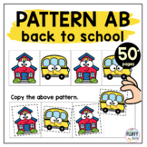Back to School Activities Preschool AB Patterns Worksheets