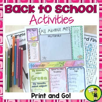 Back to School Activities - Print and Go! by Top Teaching Tasks | TpT