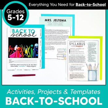 Preview of Back to School Activities Projects & Templates Editable & Digital Included