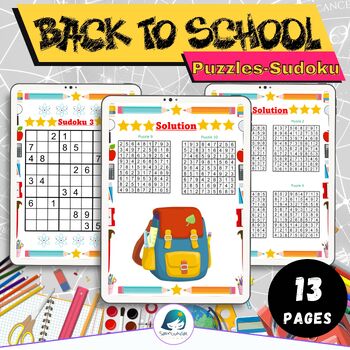 Preview of Back to School Activities "Puzzles Sudoku" First Week of School