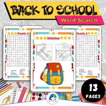 Preview of Back to School Activities "Word Search" First Week of School