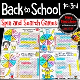 Back to School Activities, Word Search Games 1st, 2nd 3rd Grade