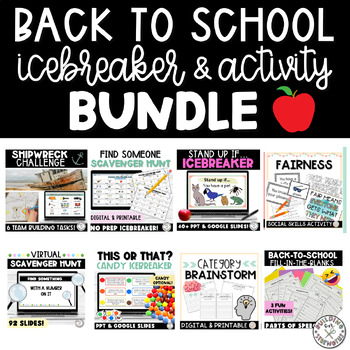Preview of Back to School Activities and Icebreakers Bundle Middle School Special Education