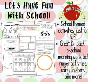 Preview of Back to School Activities and Printables | School Themed Fun | All About Me