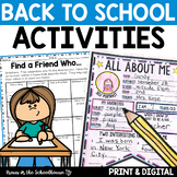Back to School Activities and Worksheets | First Weeks of 