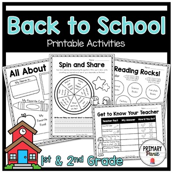 Back to School Activities for 1st and 2nd Grade | Printables, Craft, SEL